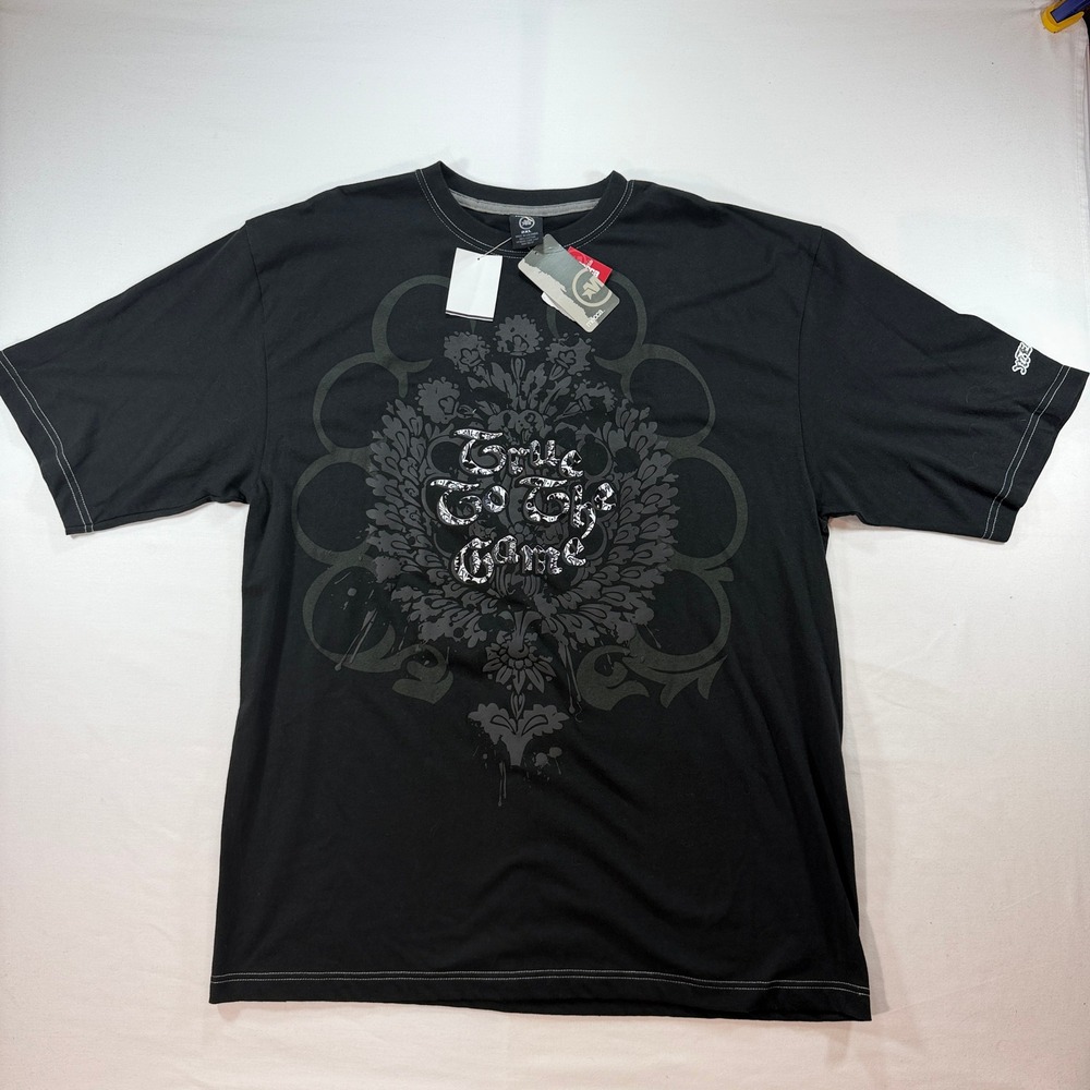Vintage Mecca Mens True To The Game Graphic T-Shirt Black Streetwear 2XL‎ NWT